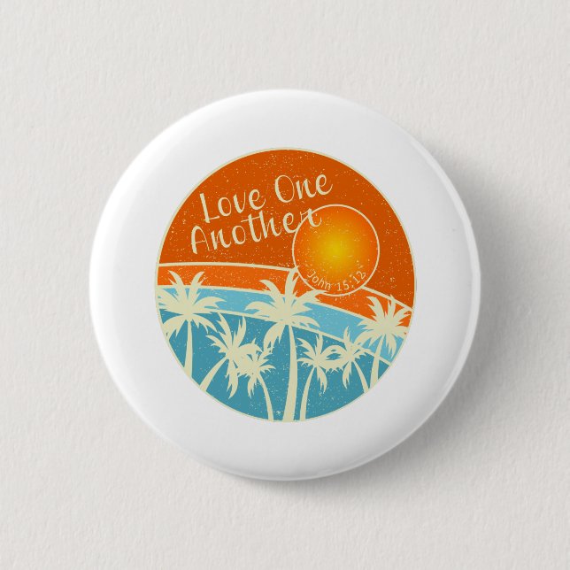 Christliches Design 'Liebt einander' Button (Vorderseite)