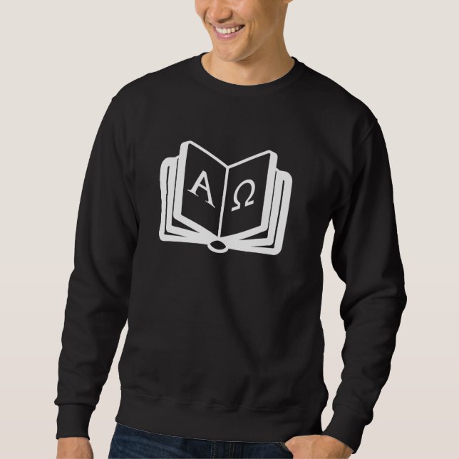 Christliches Design mit Alpha und Omega Bibel C Sweatshirt (Vorderseite)