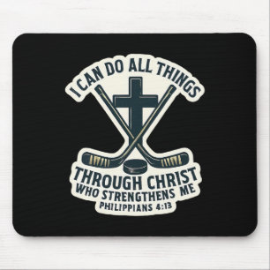 Christliches Eishockey Bibelvers Zitat Philipper Mousepad
