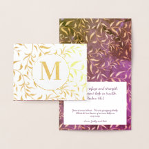 Christliches elegantes Gold Religious Floral Monog
