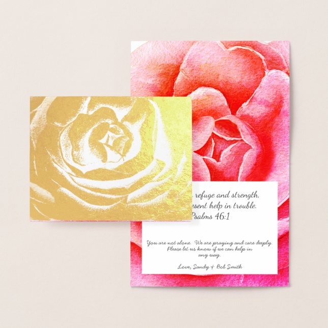 Christliches elegantes Gold Religious Floral Monog Folienkarte (Anzeige)