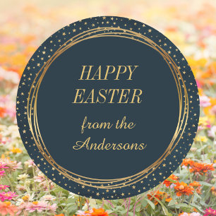 Christliches elegantes Gold Star Custom Happy East Runder Aufkleber