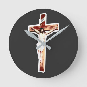 Christliches Emblem Christus Runde Wanduhr