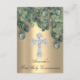 Christliches Event-Cross Gold des ersten Holy Comm Einladung