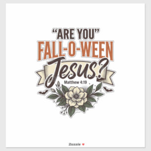 Christliches Fall-O-Ween Jesus Vintage Gravur Shir Aufkleber