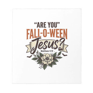 Christliches Fall-O-Ween Jesus Vintage Gravur Shir Notizblock