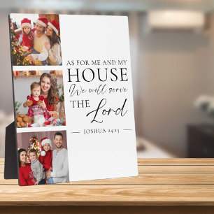 Christliches Familienfoto Josua 24:15 Bibelvers Fotoplatte