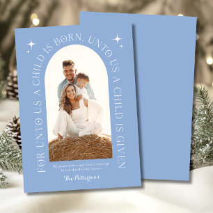 Christliches Familienfoto Weihnachten Blau Bibelve