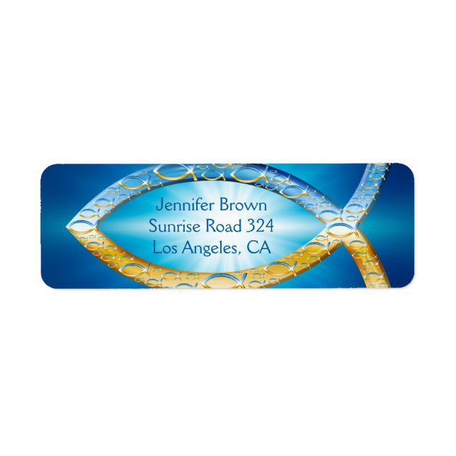 Christliches Fisch-Adresslabel (Vorne)