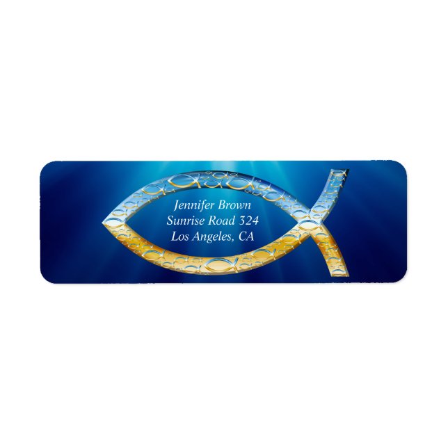 Christliches Fisch-Adresslabel (Vorne)