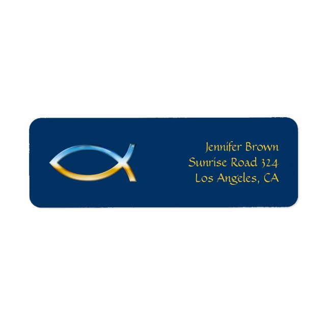 Christliches Fisch-Adresslabel (Vorne)