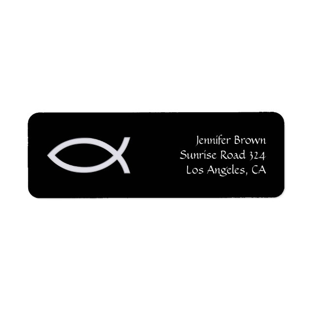 Christliches Fisch-Adresslabel (Vorne)