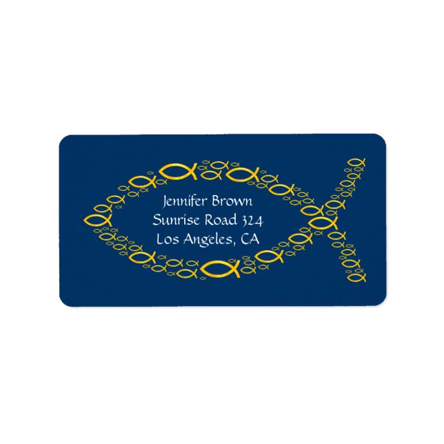 Christliches Fisch-Adresslabel Adressaufkleber (Vorne)