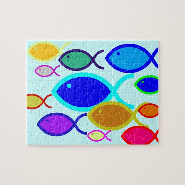 Christliches Fisch-Symbol - LOUD! Puzzle (Horizontal)