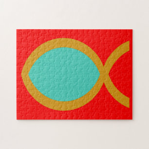 Christliches Fisch-Symbol Puzzle