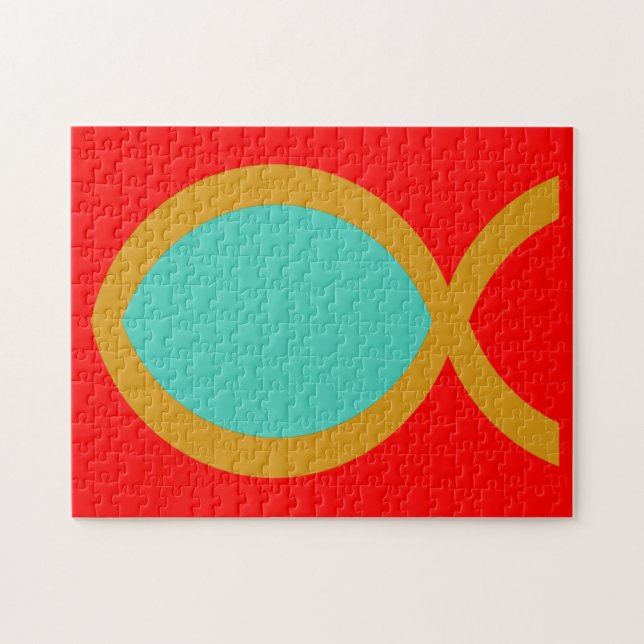 Christliches Fisch-Symbol Puzzle (Horizontal)
