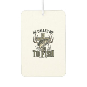 Christliches Fischdesign Er rief mich zum Fischen Autolufterfrischer