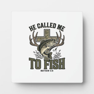 Christliches Fischdesign Er rief mich zum Fischen Fotoplatte