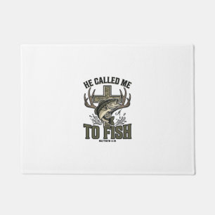 Christliches Fischdesign Er rief mich zum Fischen Fußmatte