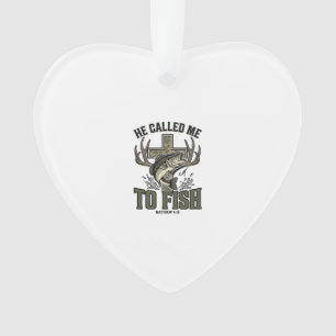 Christliches Fischdesign Er rief mich zum Fischen Ornament
