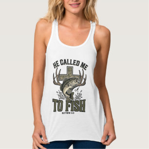 Christliches Fischdesign Er rief mich zum Fischen Tank Top