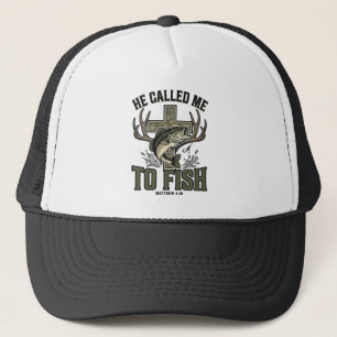 Christliches Fischdesign Er rief mich zum Fischen Truckerkappe