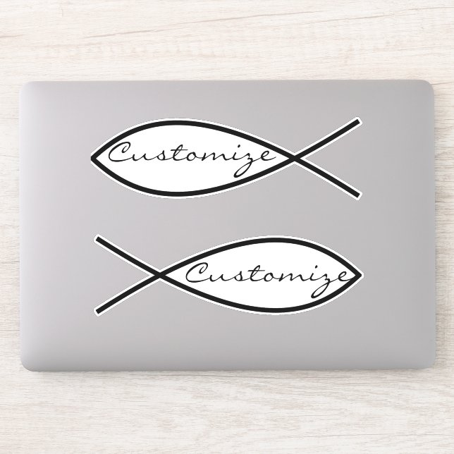 Christliches Fischsymbol Ichthys Thunder_Cove Aufkleber (Computer)