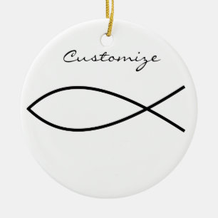 Christliches Fischsymbol Ichthys Thunder_Cove Keramik Ornament