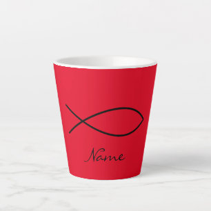 Christliches Fischsymbol Ichthys Thunder_Cove Milchtasse