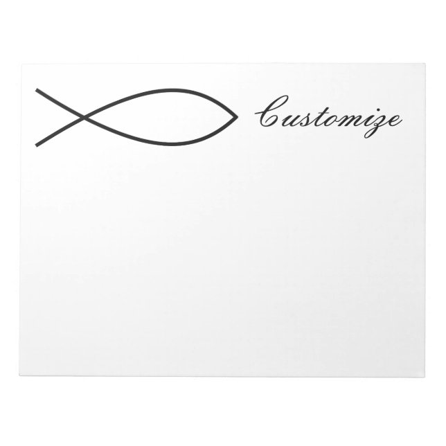 Christliches Fischsymbol Ichthys Thunder_Cove Notizblock (Vorderseite)