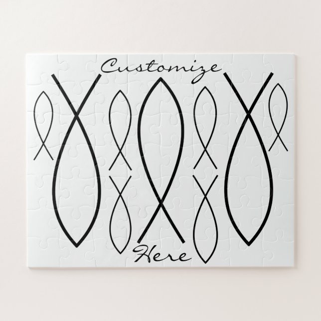 Christliches Fischsymbol Ichthys Thunder_Cove Puzzle (Horizontal)