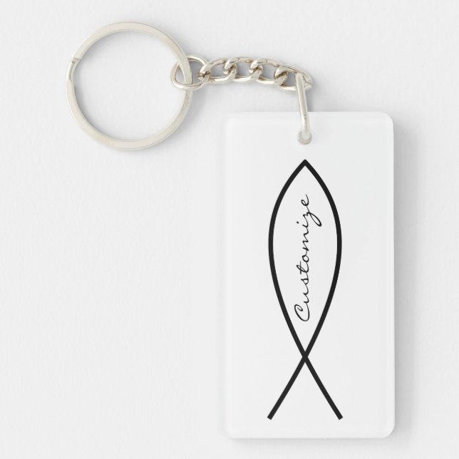 Christliches Fischsymbol Ichthys Thunder_Cove Schlüsselanhänger (Vorderseite)