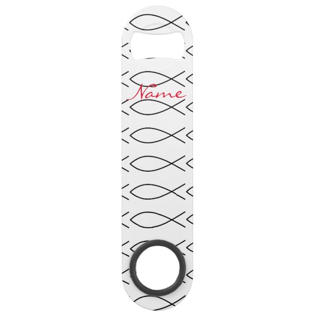 Christliches Fischsymbol Ichthys Thunder_Cove Speed Flaschenöffner (Vorderseite)