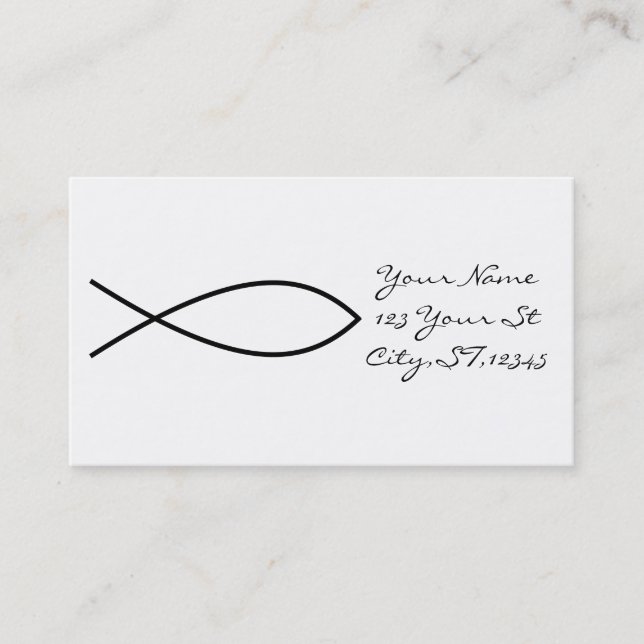 Christliches Fischsymbol Ichthys Thunder_Cove Visitenkarte (Vorderseite)