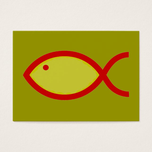 Christliches Fischsymbol - LOUD! Gold und Rot (Vorderseite)