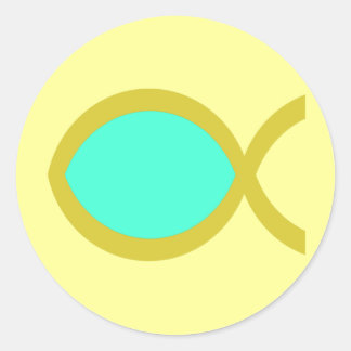 Christliches Fischsymbol Runder Aufkleber