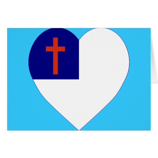 Christliches Flaggen-Herz (Vorderseite (Horizontal))