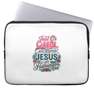 Christliches Flamingo Mädchen Vintage Laptopschutzhülle