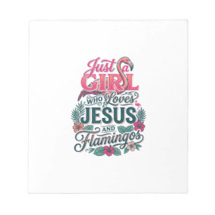 Christliches Flamingo Mädchen Vintage Notizblock