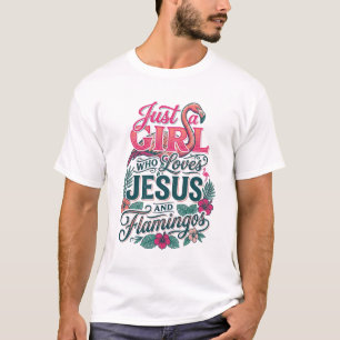 Christliches Flamingo Mädchen Vintage T-Shirt