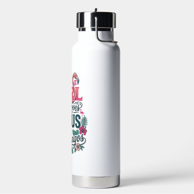 Christliches Flamingo Mädchen Vintage Trinkflasche (Links)