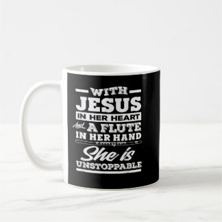 Christliches Flute Player Geschenk für weibliche F Kaffeetasse