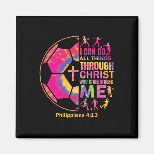 Christliches Fußball-T-Shirt Mädchen Teenager Kind Magnet