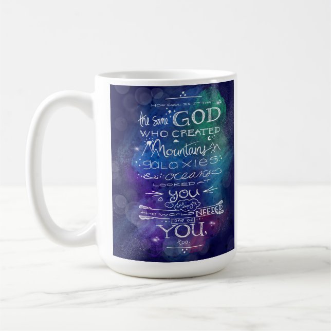 Christliches Galaxieziffergeschenk Kaffeetasse (Links)