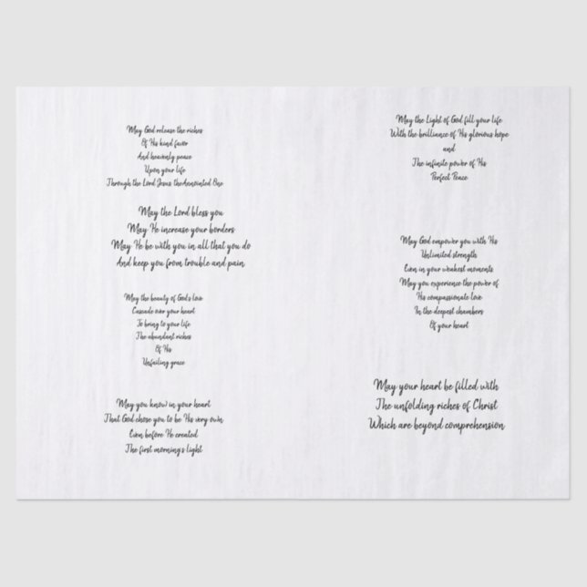 Christliches Gebet Decoupage Seidenpapier (Vorderseite)