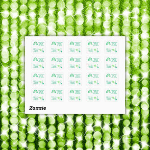 Christliches Gebet für Kinder Grün   Quadratischer Aufkleber