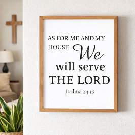 Christliches Gebet Joshua 24:15 Vorlage Poster