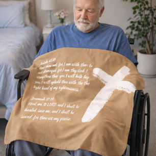 Christliches Gebet mit weißem Kreuz Fleecedecke