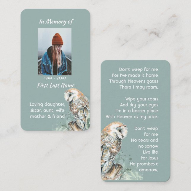 Christliches Gedächtnisbecken Visitenkarte (Vorne/Hinten)