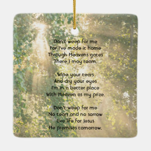 Christliches Gedenk-Sonnenlicht-Goldener Wald Keramikornament